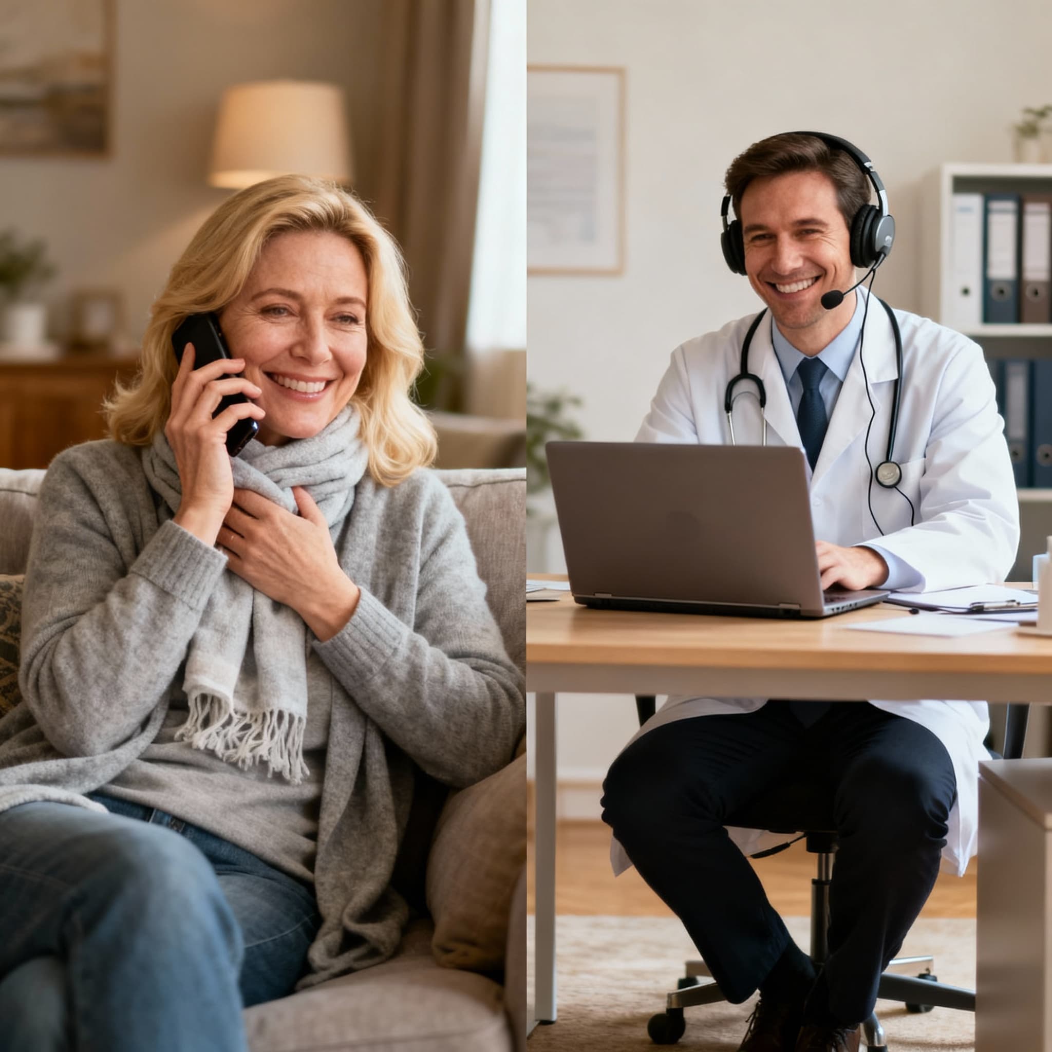 Telehealth BC — a patient speaking with a licensed British Columbia healthcare provider by phone